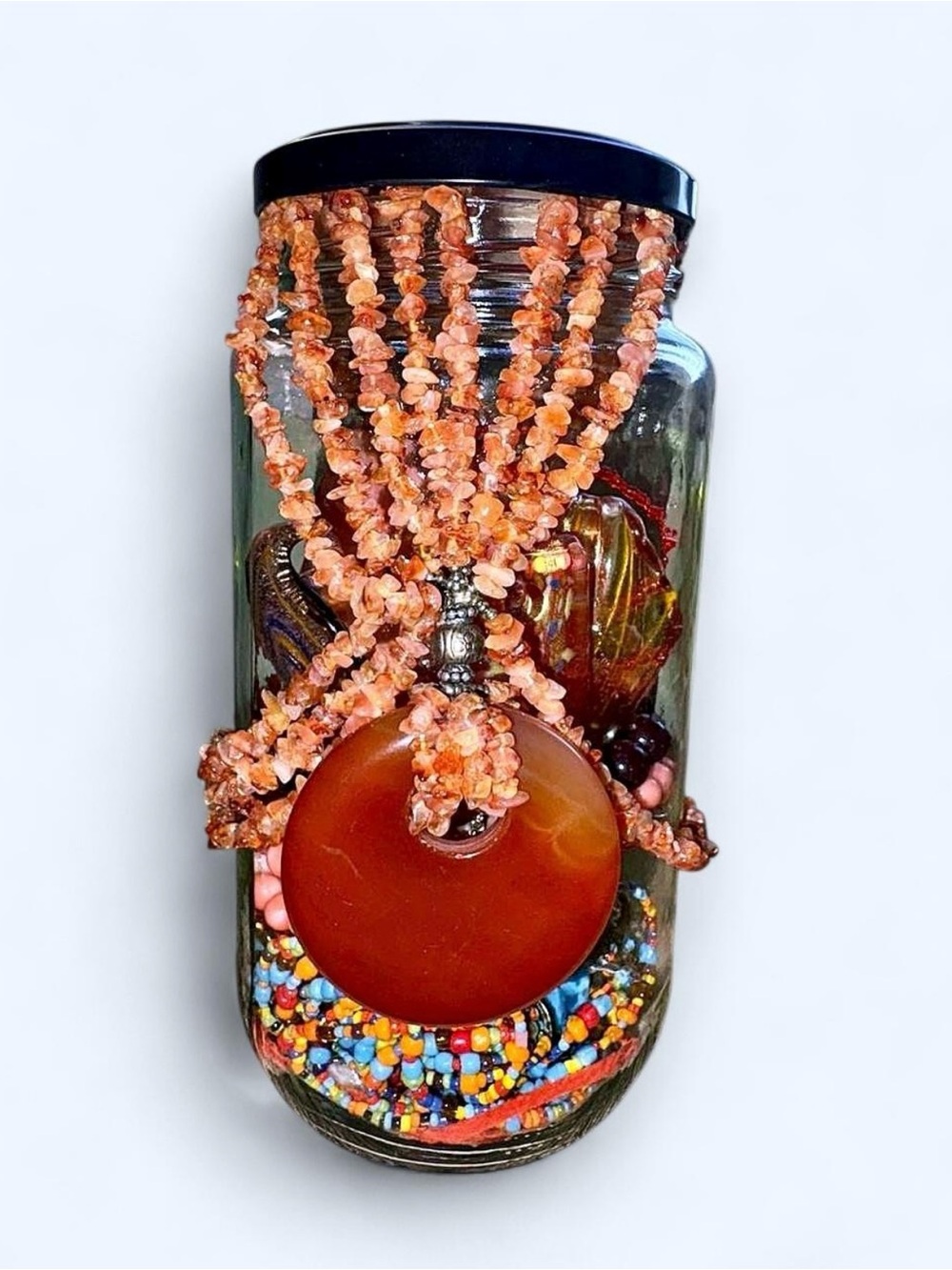 Orange mystery jewelry jar mystery jar